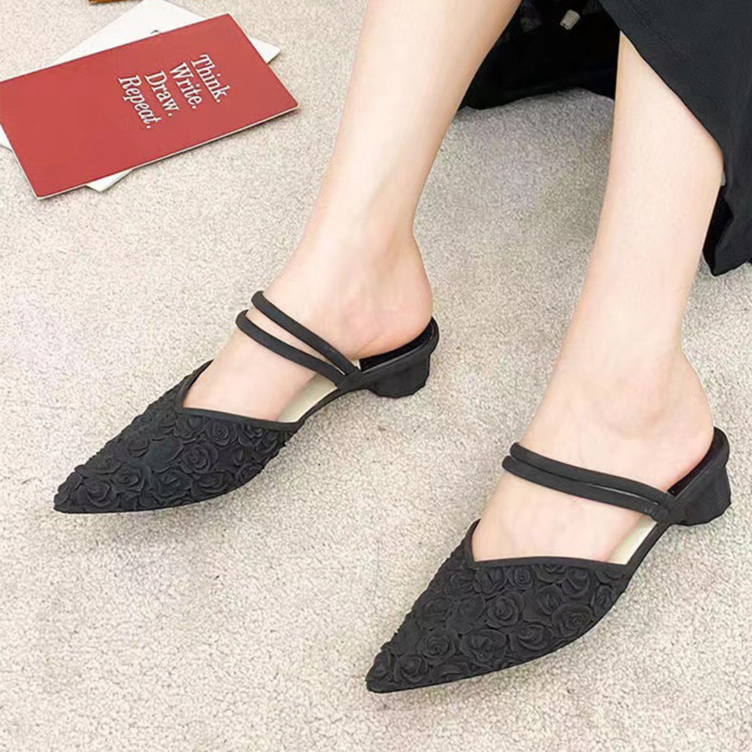 Vintage Rose Low Heel Sandals