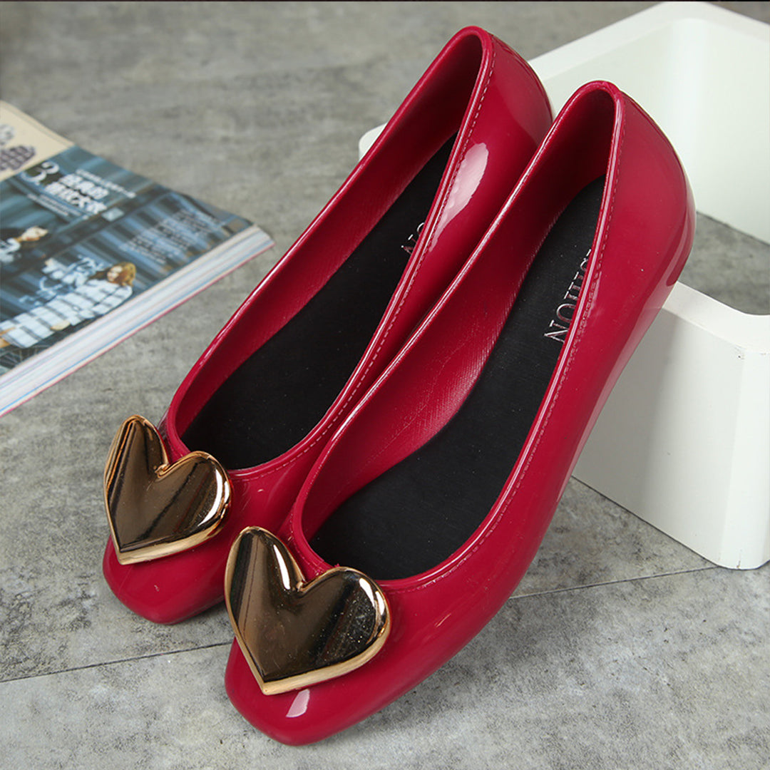Gold Heart Classic Shoes