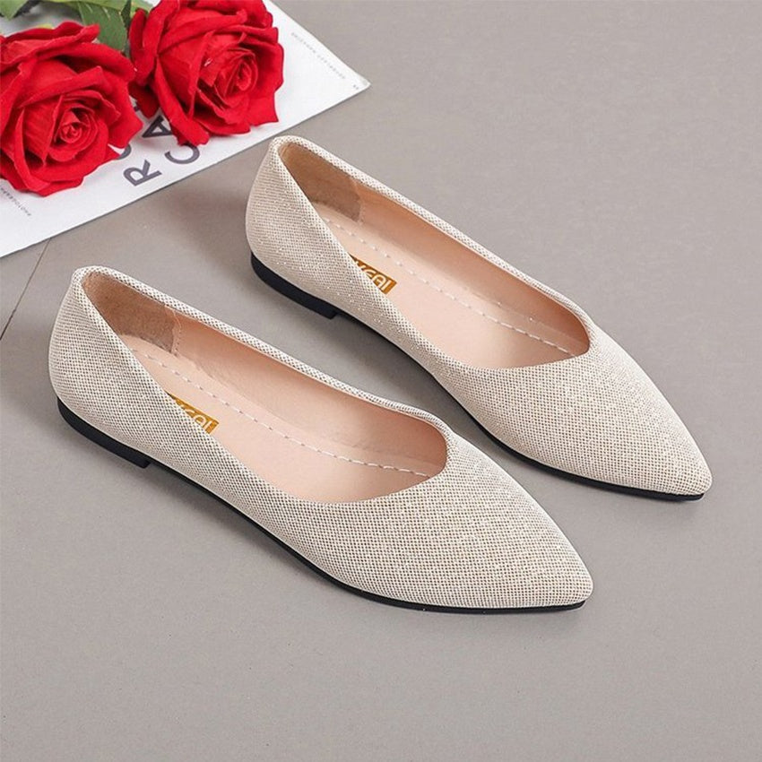 Sparkly Black Pointed-Toe Flats