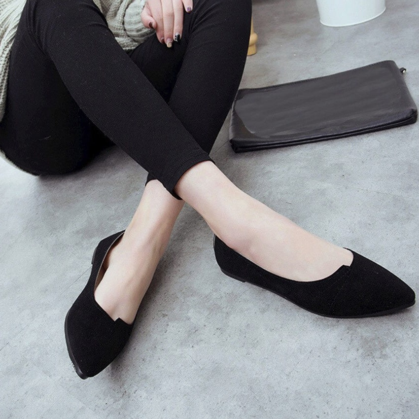 Classic Black Suede Flats