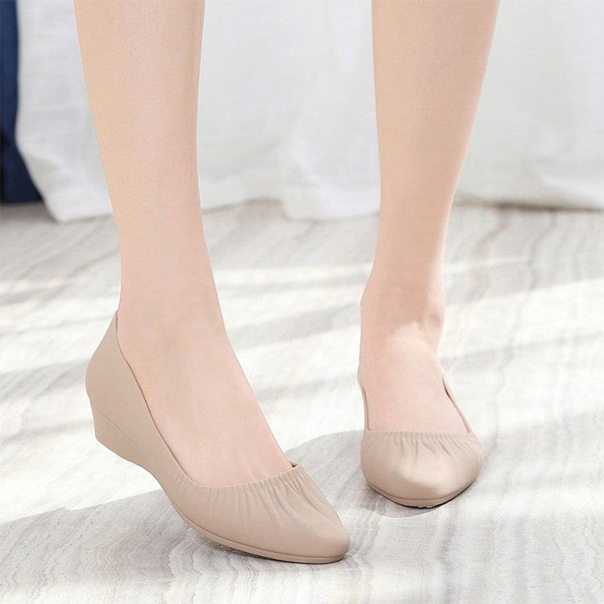 Classic Navy Blue Wedge Flats