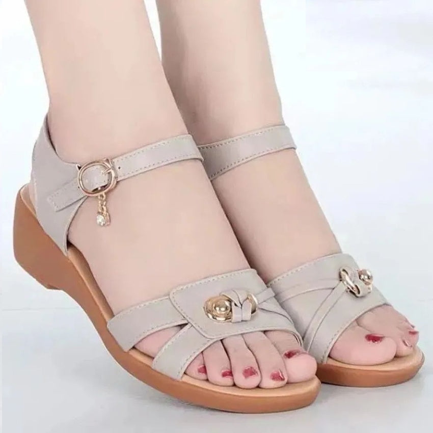 Soft Leather Wedge Sandals