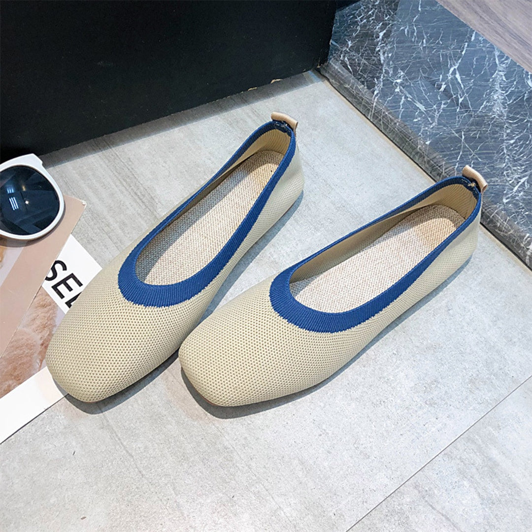 Elegant Two-Tone Knit Flats