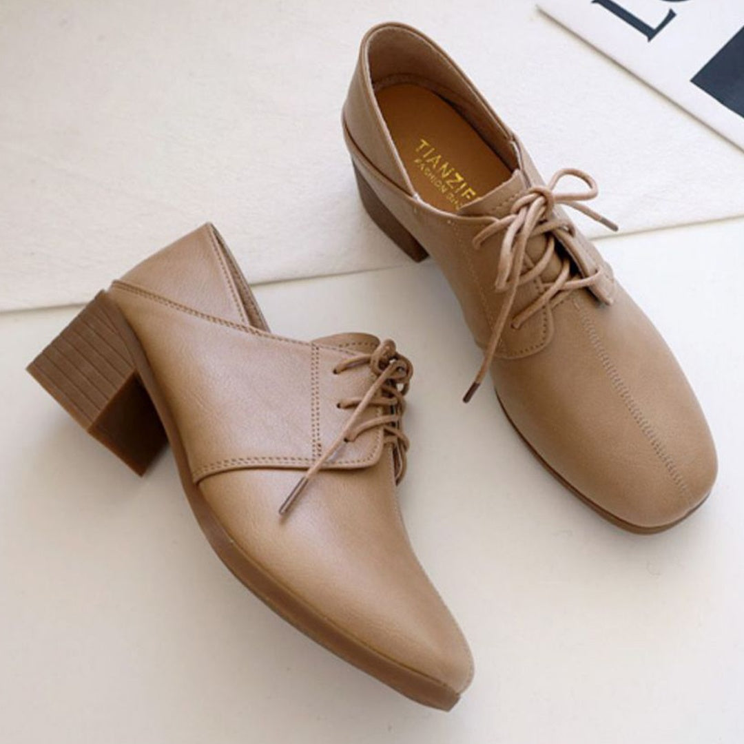 Elegant Black Lace-Up Oxfords