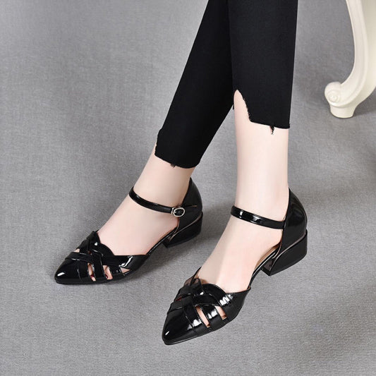 Elegant Noir Woven Heels