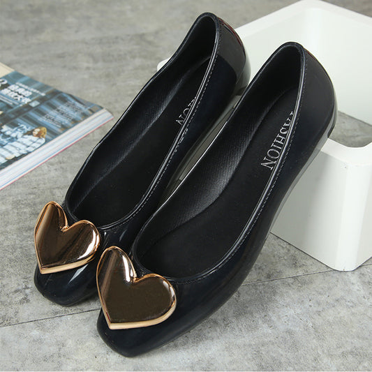 Gold Heart Classic Shoes