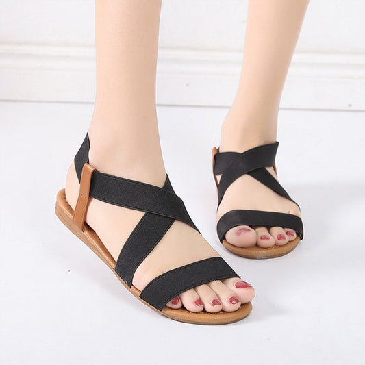 Garterized Crisscross Sandals
