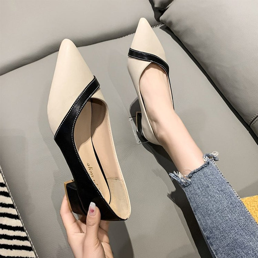 Chic Two-Tone Block Heels