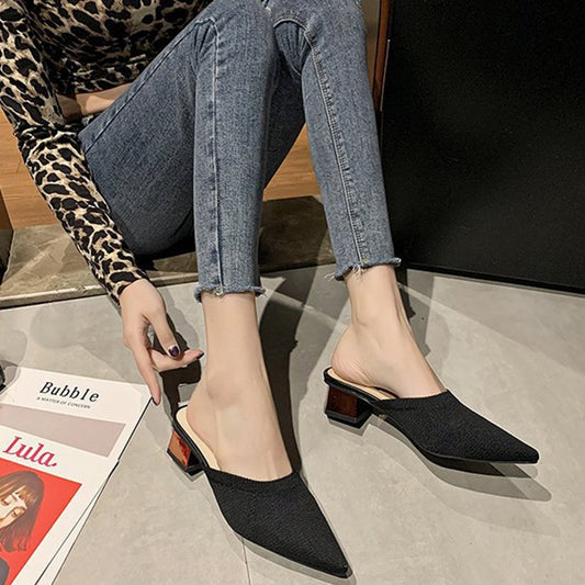 Chic Black Mules with Block Heels