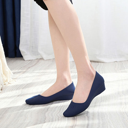 Classic Navy Blue Wedge Flats