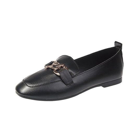 Classic Loafers with Silver Chain