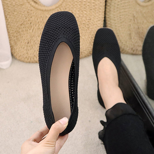 Classic Black Knit Flats