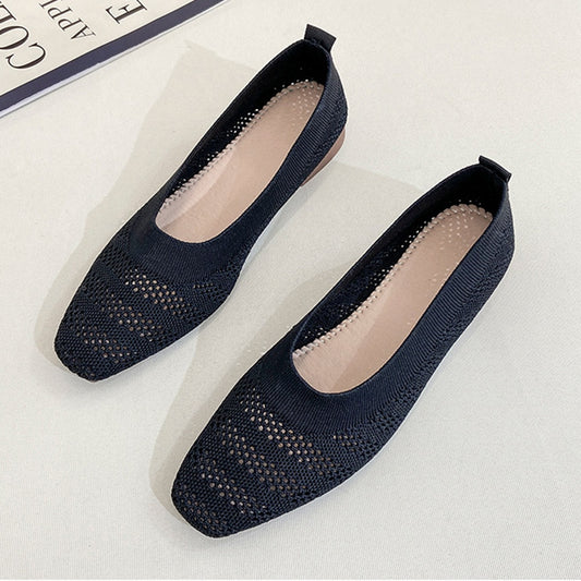 Breathable Knit Ballet Flats
