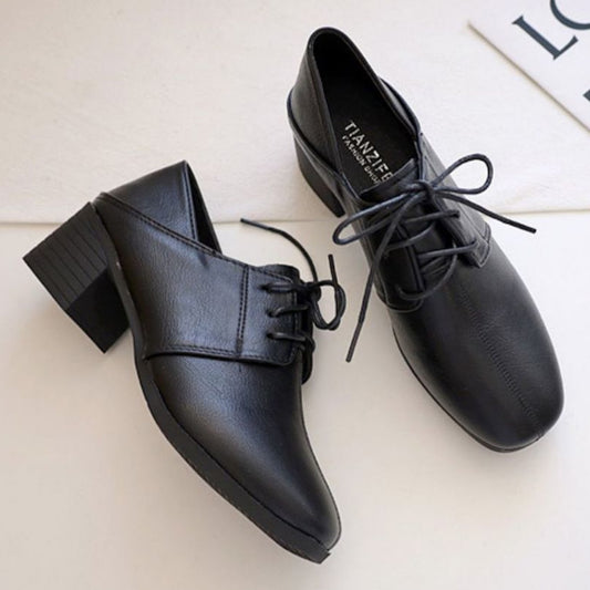 Elegant Black Lace-Up Oxfords